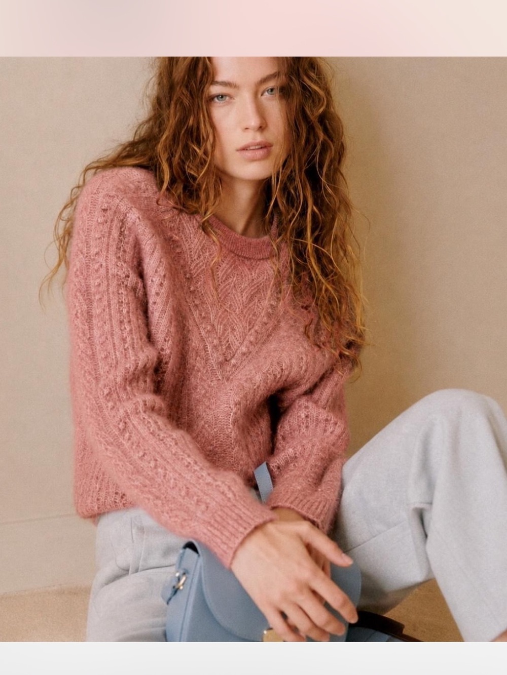 NWT Sezane size XXS Jake sweater in pink mohair